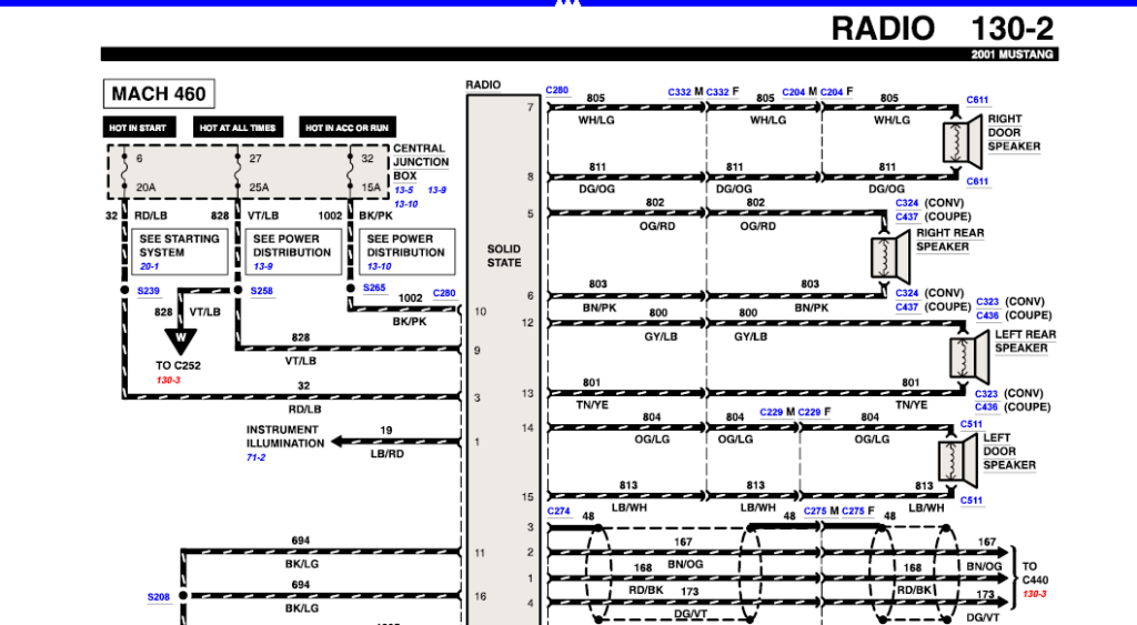 02 Gt Mustang Rear Deck Speaker Mach Wiring Diagram