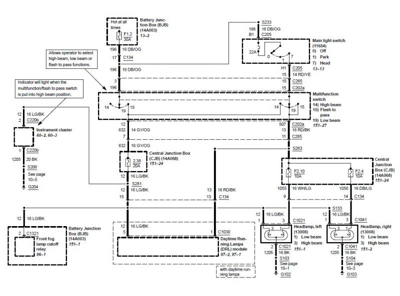 03 04 2003 2004 Cobra Mustang Head Lights Wiring Diagram