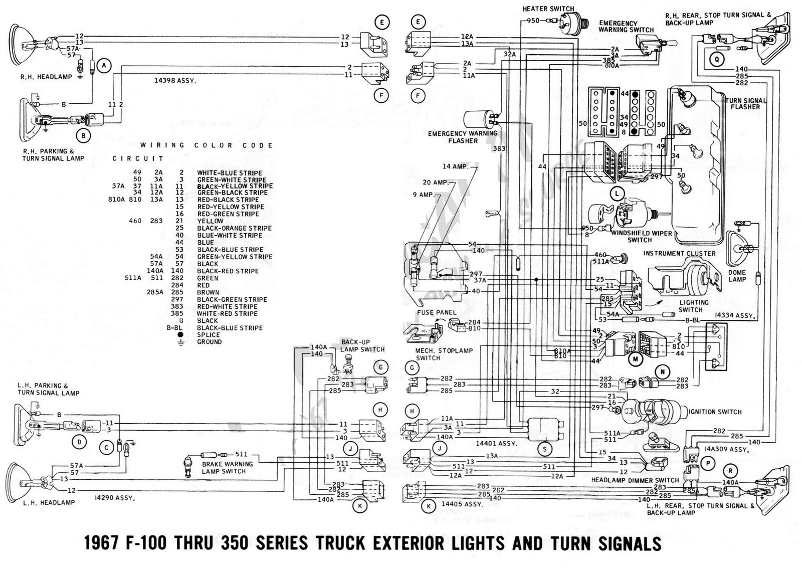 1967 Ford F 100 350 Complete Exterior Lights And Turn Signals Wiring 