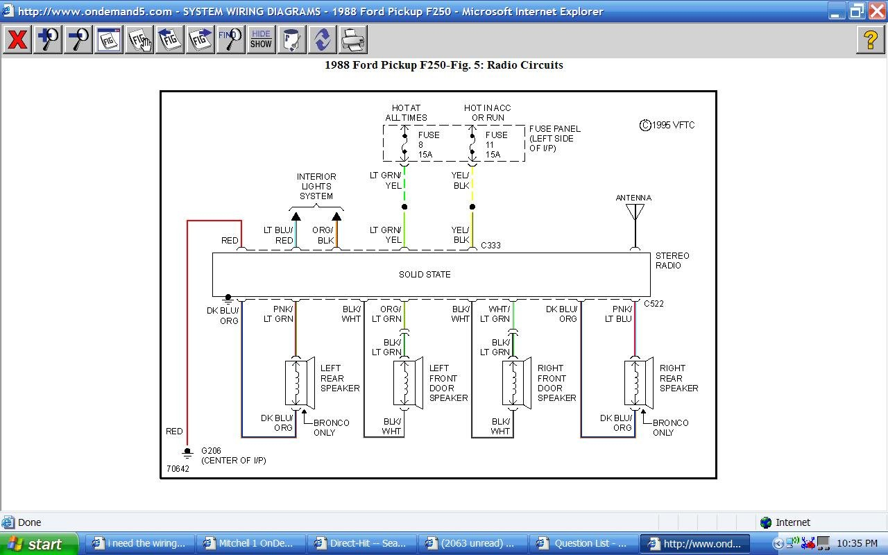 1988 Ford F250 Radio Wiring Diagram Wiring Diagram