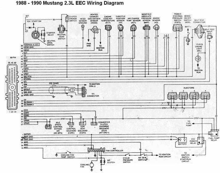 1990 Mustang 2 3 Wiring Diagram Mustang 1988 1990 2 3L EEC Wiring