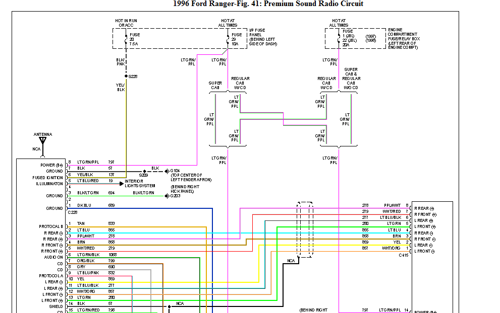 1996 Ford Ranger Oem Radio Wiring Diagram Wiring Diagram And Schematic