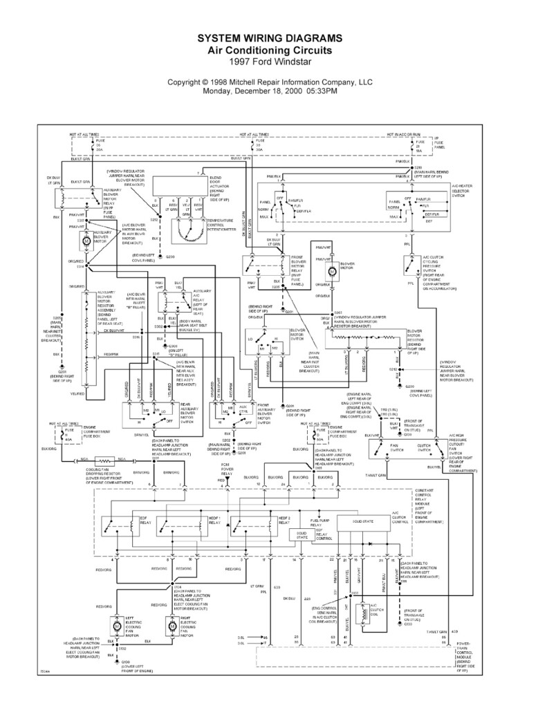 1997 Ford Windstar Complete System Wiring Diagrams Wiring Diagrams Center