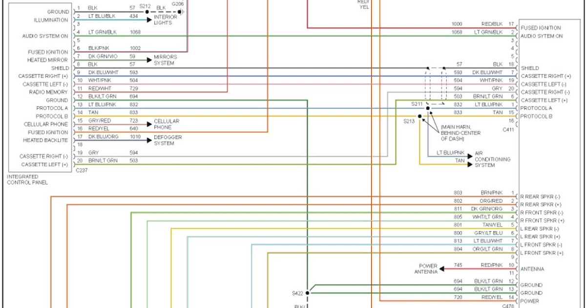 1999 Ford Taurus SE System Wiring Diagrams Radio Circuits W Cassette 