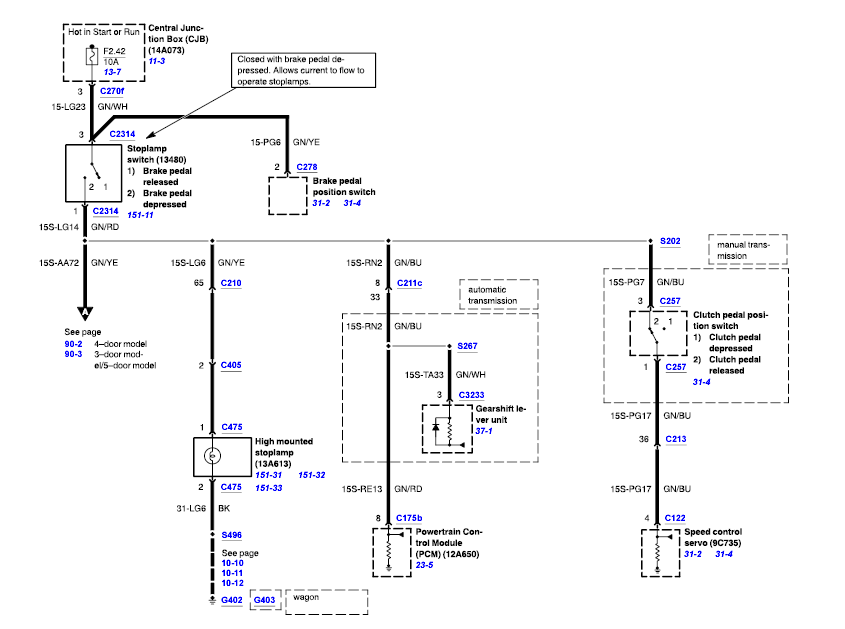 2002 Ford Focus Brake Light Wiring Diagram