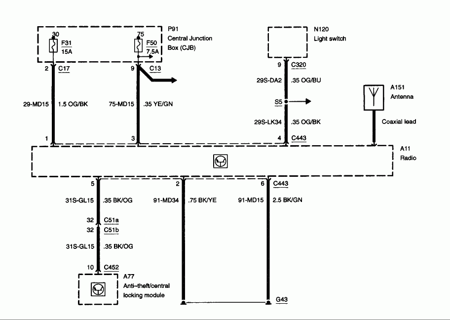 2003 Ford Radio Wire Colors