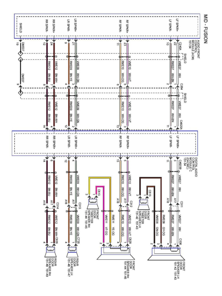 2013 2014 Fusion MFT Wiring speaker Diagrams Audio Navigation 