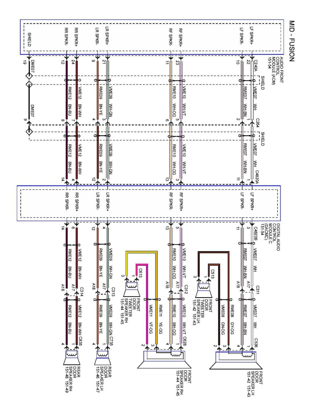 2013 2014 Fusion MFT Wiring speaker Diagrams Audio Navigation