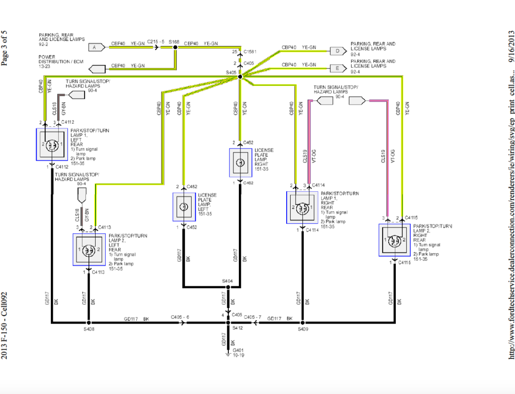 2013 F150 Front Rear Exterior Lights Wiring Harness Diagram Ford 