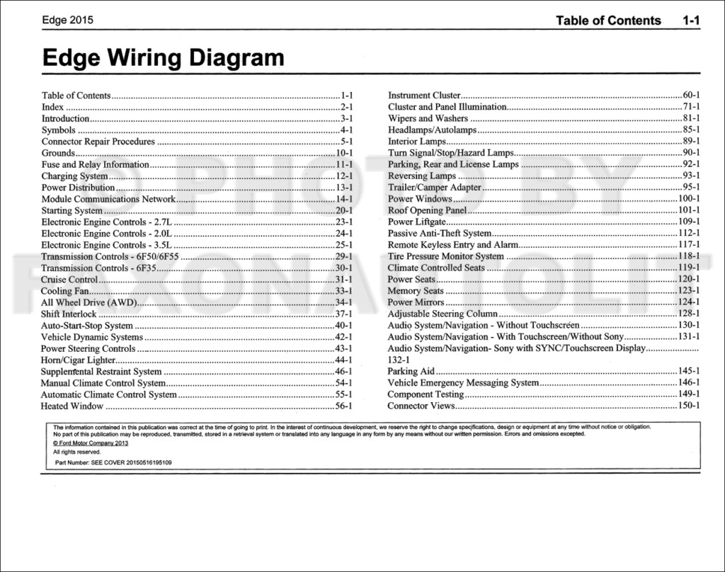 2015 Ford Edge Wiring Diagram Manual Original