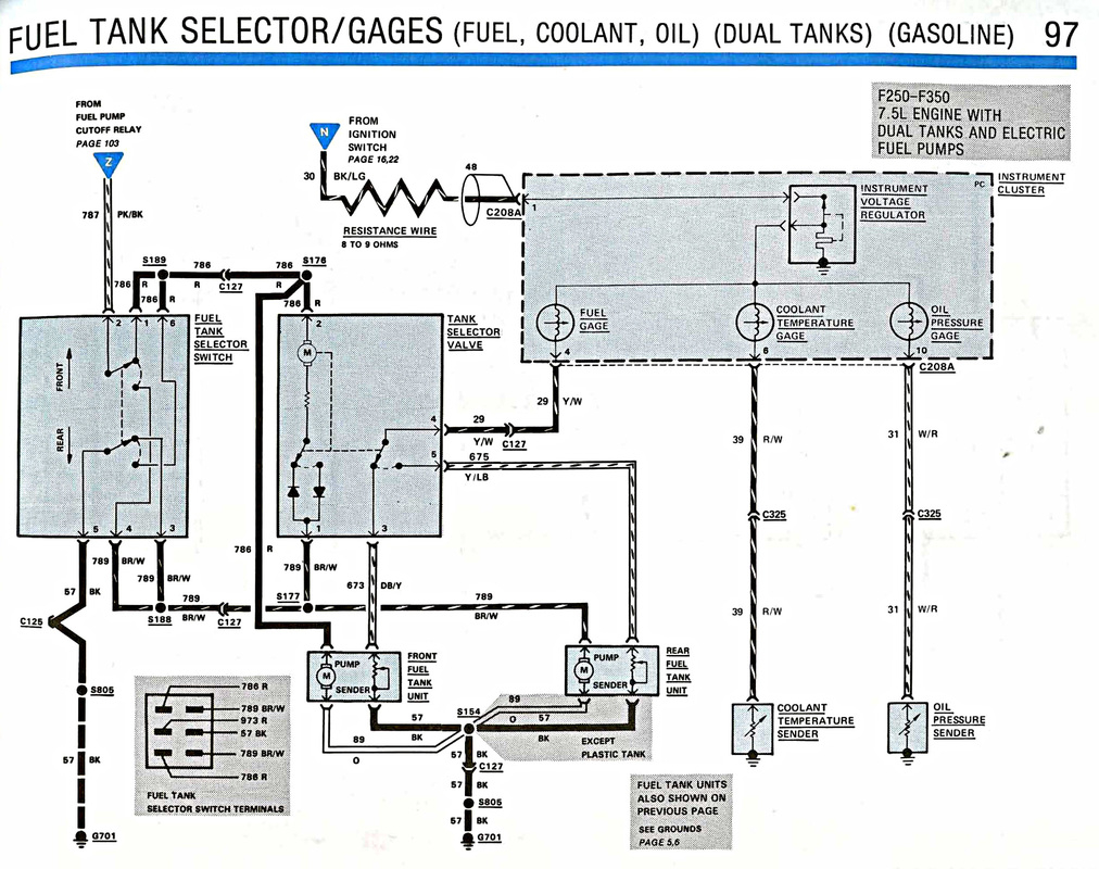 86 F250 460 Dual Electric Pumps Replaced Tank Selector Valve Gas 