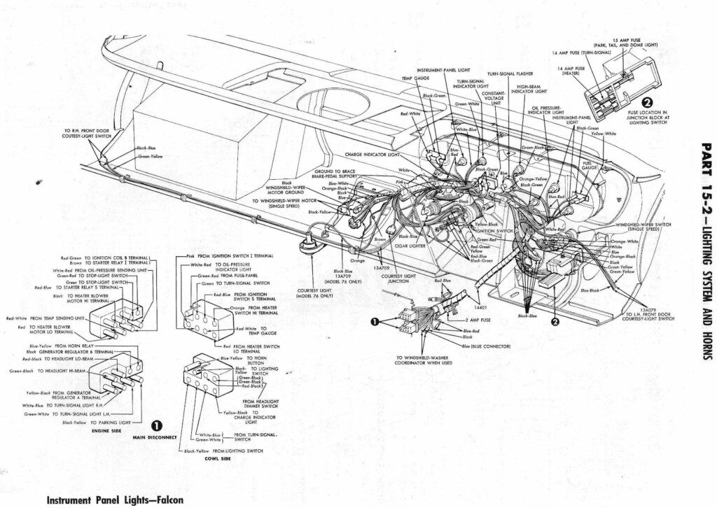 Ford Falcon 1964 Lighting System And Horns Wiring Diagram All About 