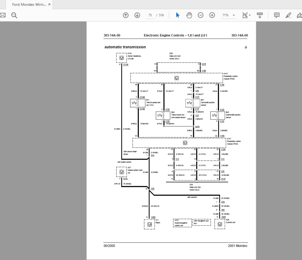 Ford Mondeo Wiring Diagram Fuse Box Location And Diagrams Ford Mondeo 