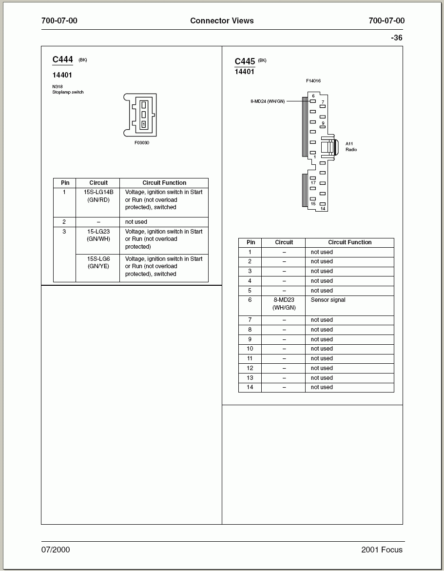 I Need A Wiring Diagram For 2001 Ford Focus With A Radio Casette 