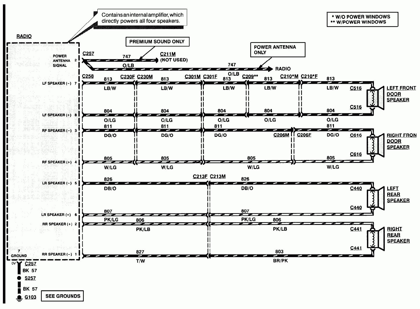 I Need The Radio Speaker Color Codes wiring Diagrams For A 1995 Ford 