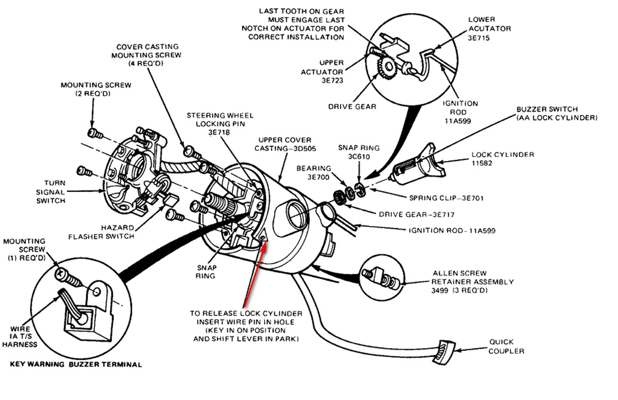 Remove Ignition Cylinder Lock Switch On 1990 Ford Bronco With Standard 