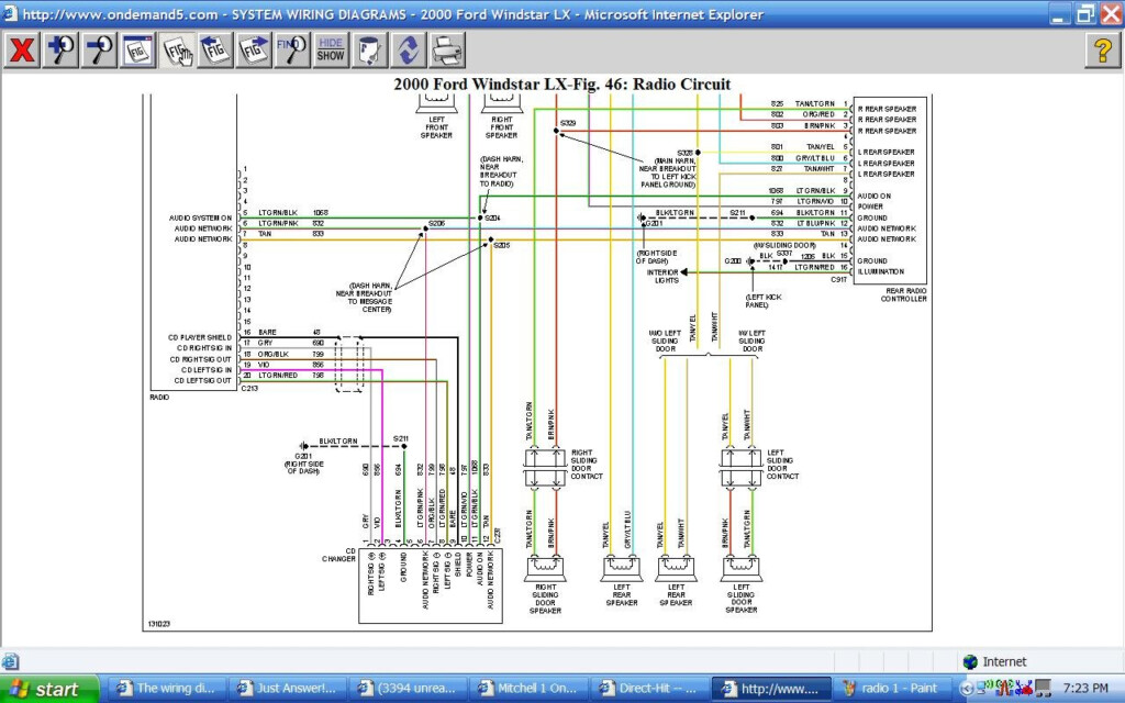 1998 Ford Windstar Power Window Wiring Diagram Wiring Diagram