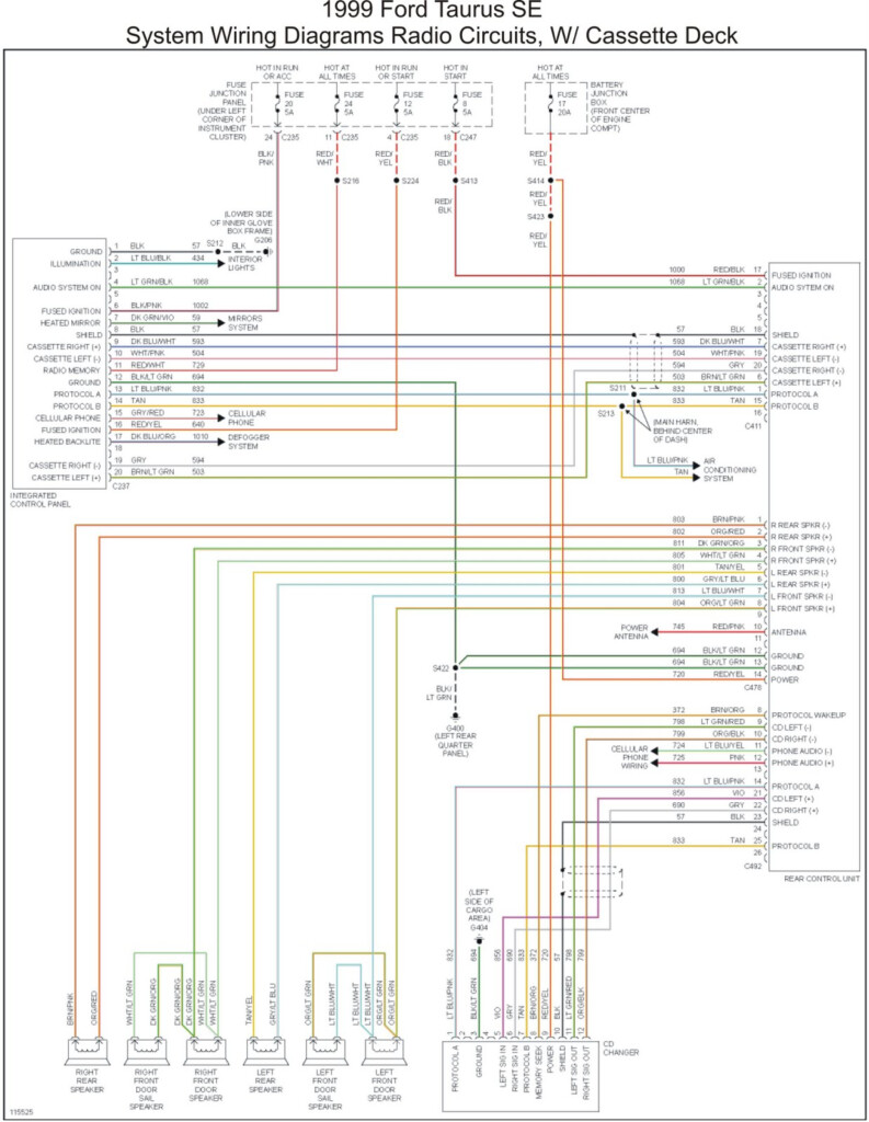 1999 Ford Taurus SE System Wiring Diagrams Radio Circuits W Cassette 