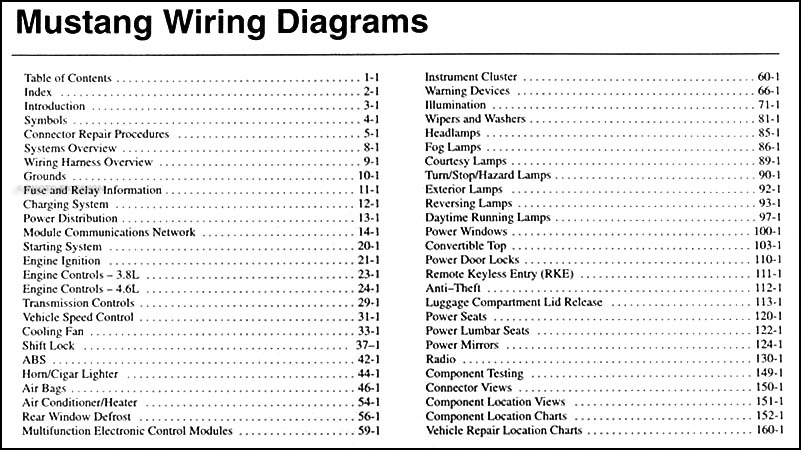 2002 Ford Mustang Wiring Diagrams Manual Original