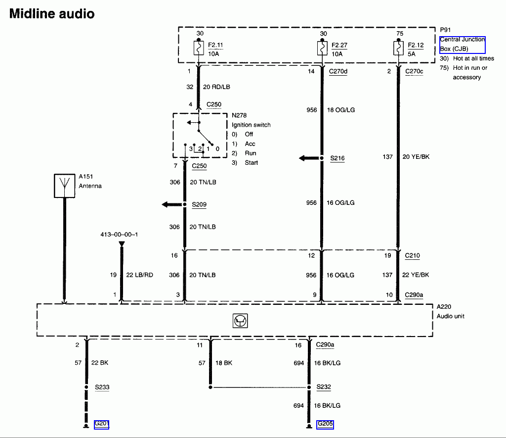 I Need The Wireing Diagram For A Ford Cd Cassette Radio Yu3f 18c868