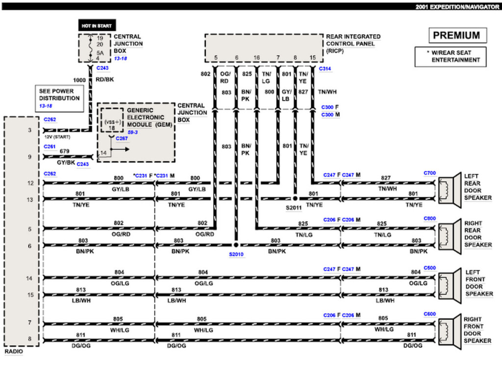 Need Rear Seat Entertainment Wiring Diagram For 2001 Eddie Bauer Ford 