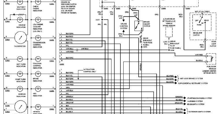 1997 Ford Contour Instrument Cluster Circuit Diagram All About Wiring 