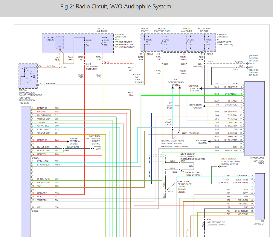 97 Ford Taurus Radio Wiring Diagram Wiring Diagram