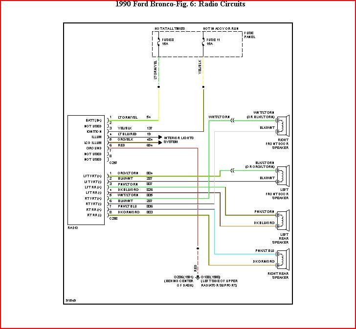 I Am Looking For The Radio Wiring Diagram For A 1990 Ford Bronco Eddie