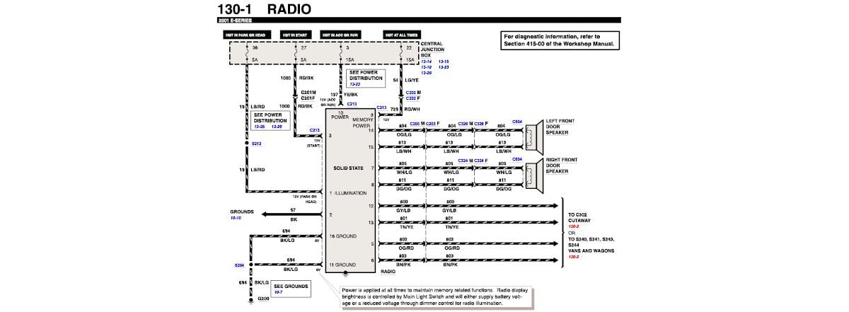 I Have 2001 Ford E350 I Need A Wire Diagram For The Cd ra