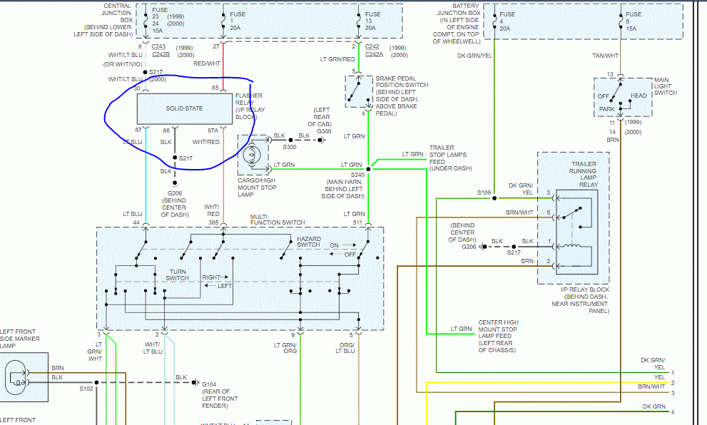 My 2000 F250 7 3l Has A New Relay New Multi Function Switch My Hazards 