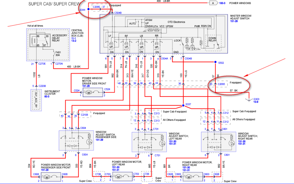 Window Wiring On F 150 Super Cab There Is No Power Going To It It 